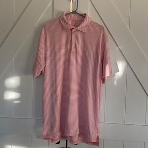 Southern Tide Polo - XL - Pink Stripes.
